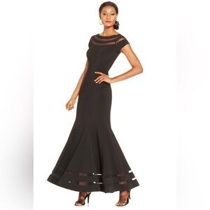 COPY - Black tie formal gown Illusion Panel Mermaid Gown